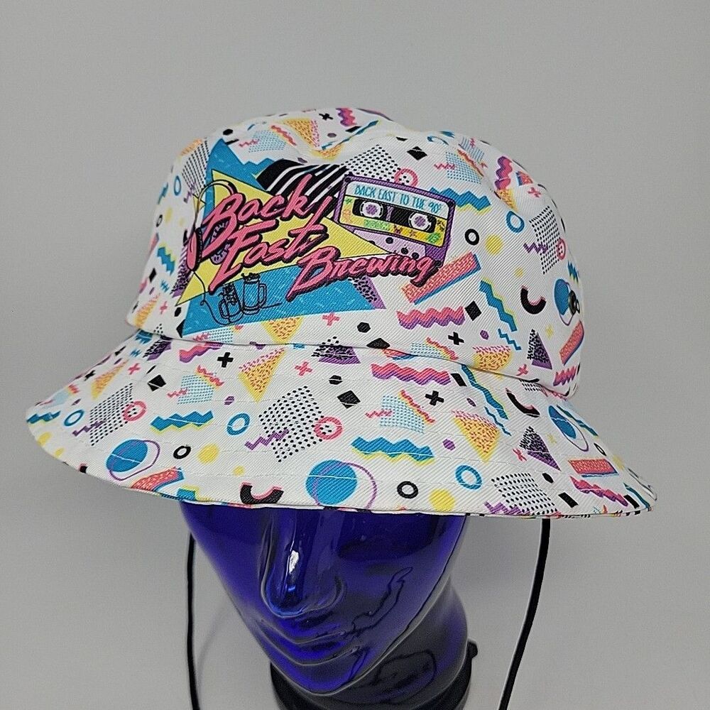 Back East Brewing White Bucket Hat Cap 90's Retro Beach Gear - Picture 11 of 11